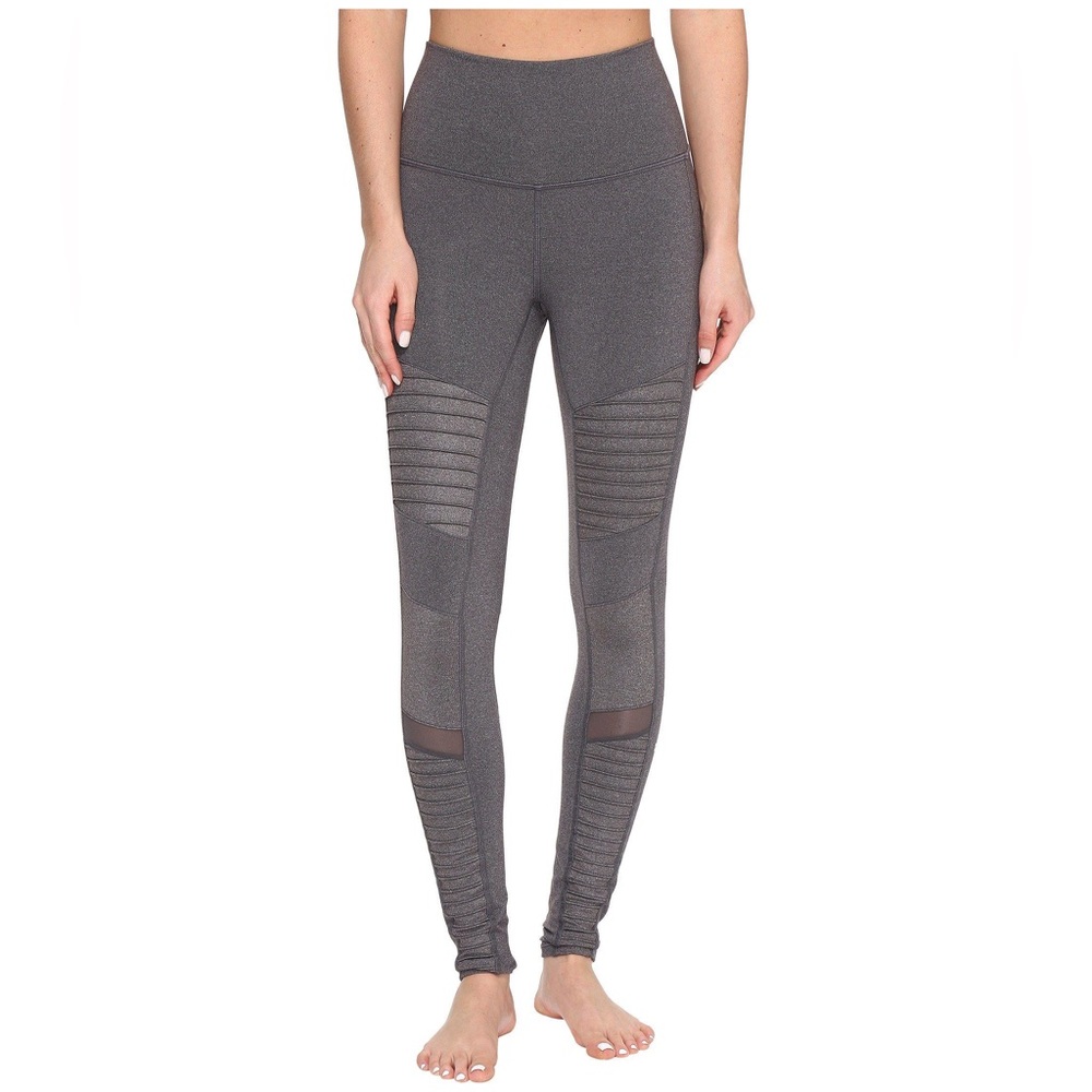Alo High-Waist Moto Legging - charcoal heather gray